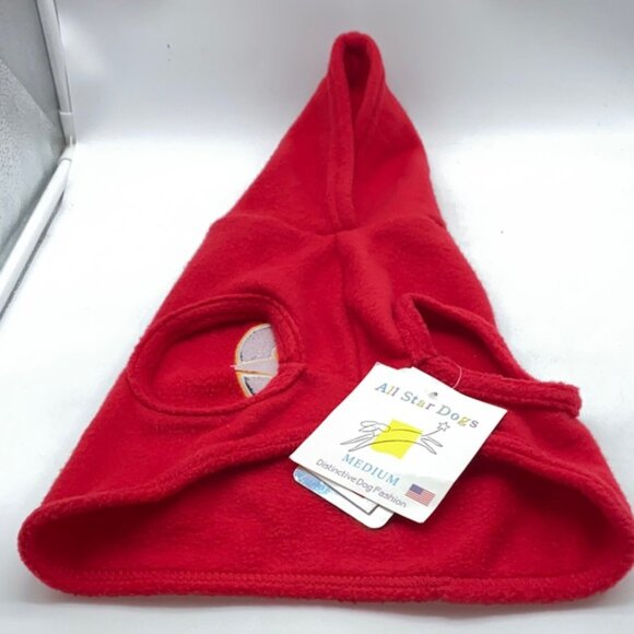 NHL Calgary Flames Hockey Team Dog Red Fleece Hoodie Sweater Size Medium - Picture 9 of 14